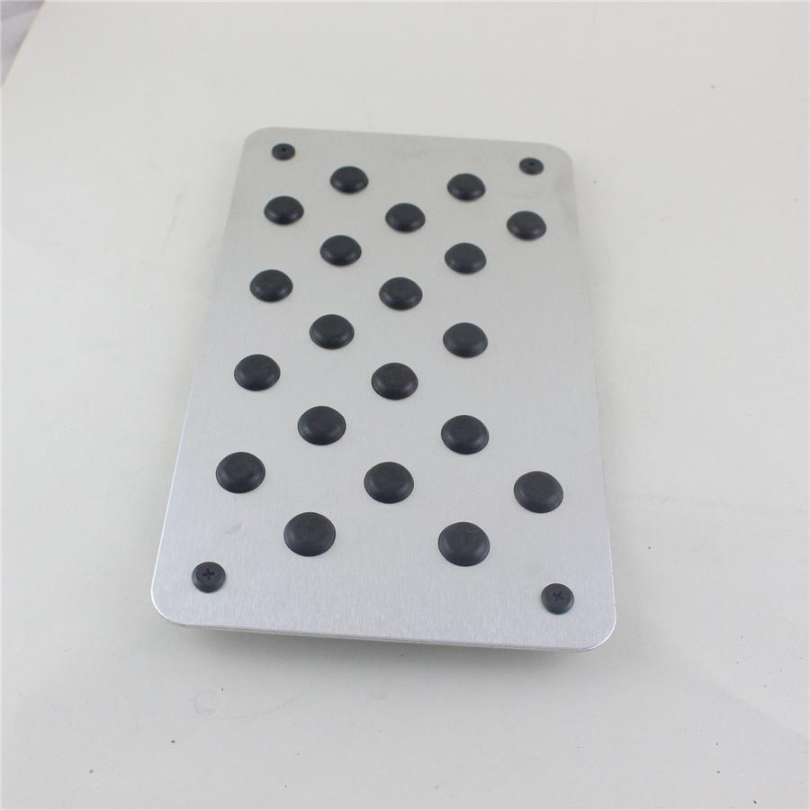 28*16*0.2cm Car Aluminum Alloy Non-slip Environmental Rubber Heel Plate Pedal