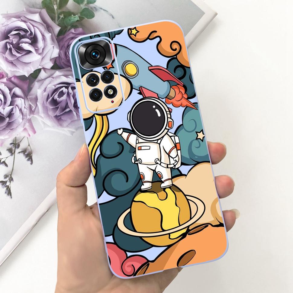 Phone Case For Xiaomi Redmi Note 11 Cover Cat Colorful Case Silicon Soft For Redmi Note11 Note11 4G Shockproof Protection Cover