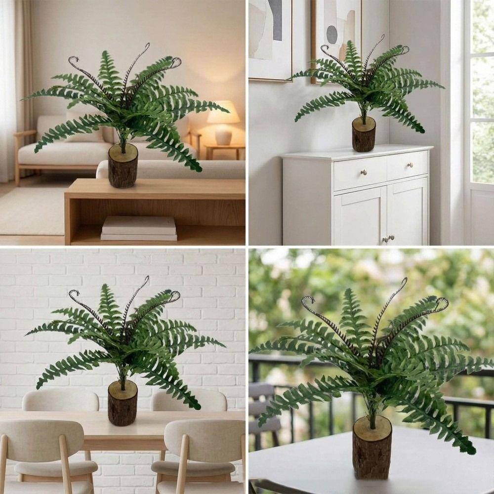 Realistic Fake Fern Plant Real Touch Artificial Palm Tree Balcony Decoration