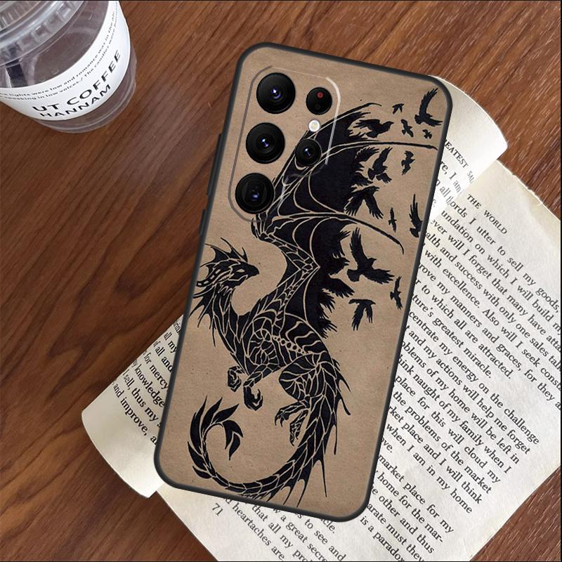 Dragon Dark Theme Case For Samsung Galaxy S25 S24 S23 S22 S21 Ultra S9 S10 S20 Plus S24 FE Funda Cover Shell