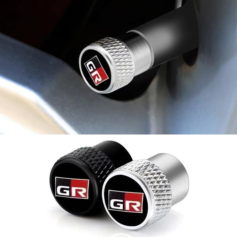 4PCS/set Car Aluminum Alloy Wheel Hub Valve Core Cover For Toyota GR Sport Gazoo Racing C-HR RAV4 Mirai Avensis Prado Camry rav4