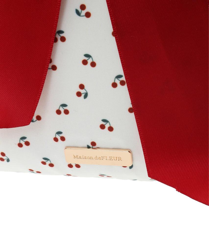 Maison De Fleur Cherry Print Mini Ribbon 2-Way Bag, Ivory, Size F, PouchDrawstring Bag, 08000446300