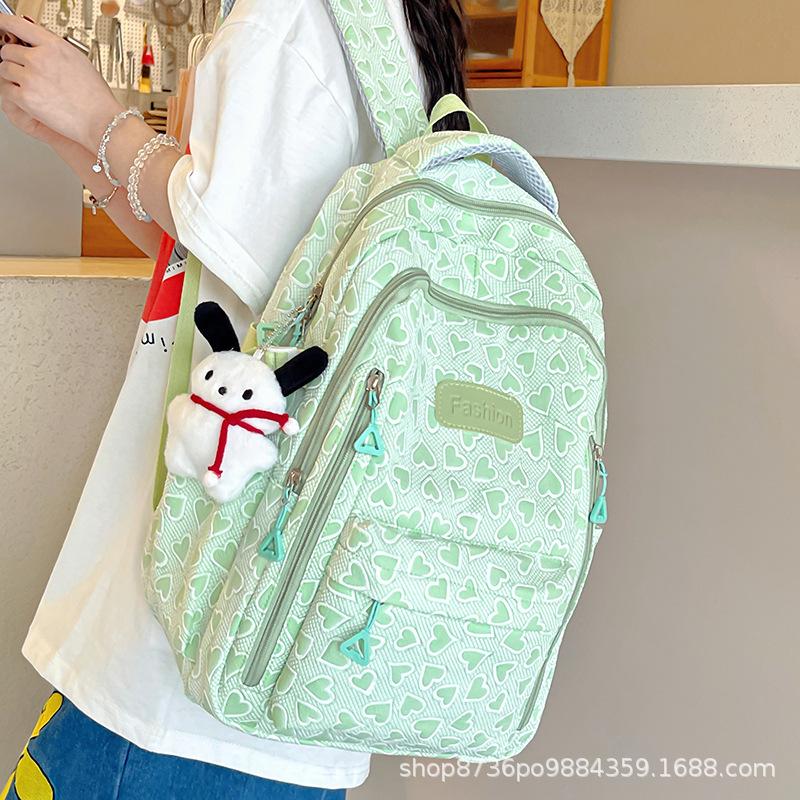Schoolbag Korean Version Backpack for Women Ins Small Fresh Schoolbag High Junior High School College Student Large Capacity Simple Casual Backpack