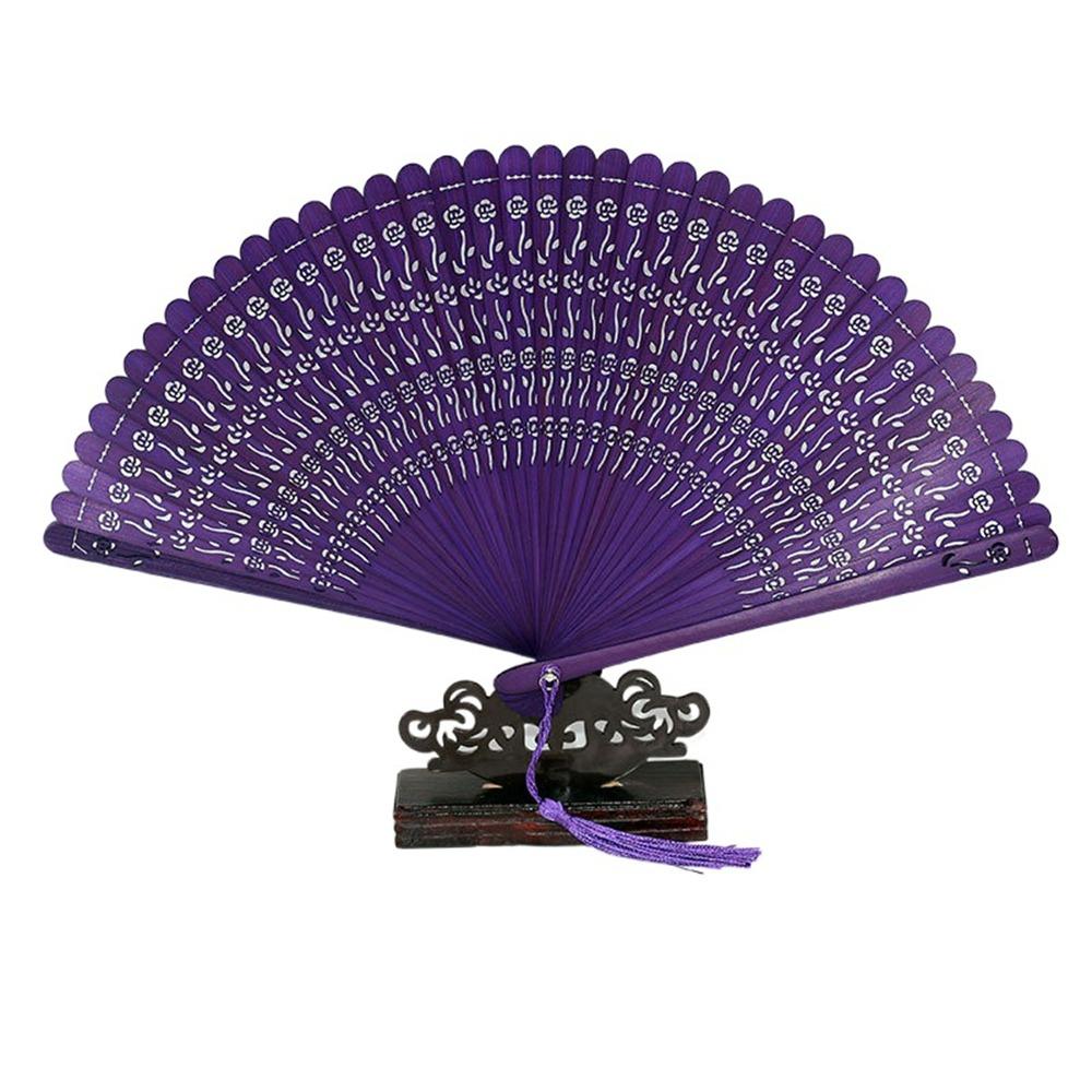 Multi Color Bamboo Folding Fan Handmade Dancing Fan Vintage Hollow Hand Fan Wedding