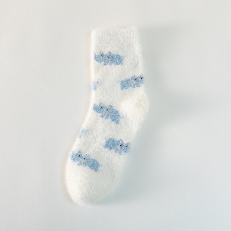 Autumn And Winter New Socks Women Thickened Warm Imitation Mink Velvet Sweet Fruit Ladies Home Floor Socks Sleep Socks