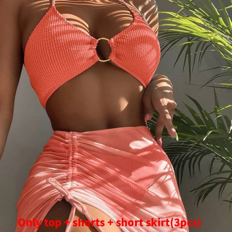 Elegant European Style Bikini Swimsuit With Padding For Water Sports And Beach Wear