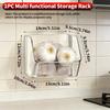 Multifunctional Kitchen Ginger Garlic Onion Storage Rack Wall Mounted Seasoning Organizer Punch Free Removable Clean