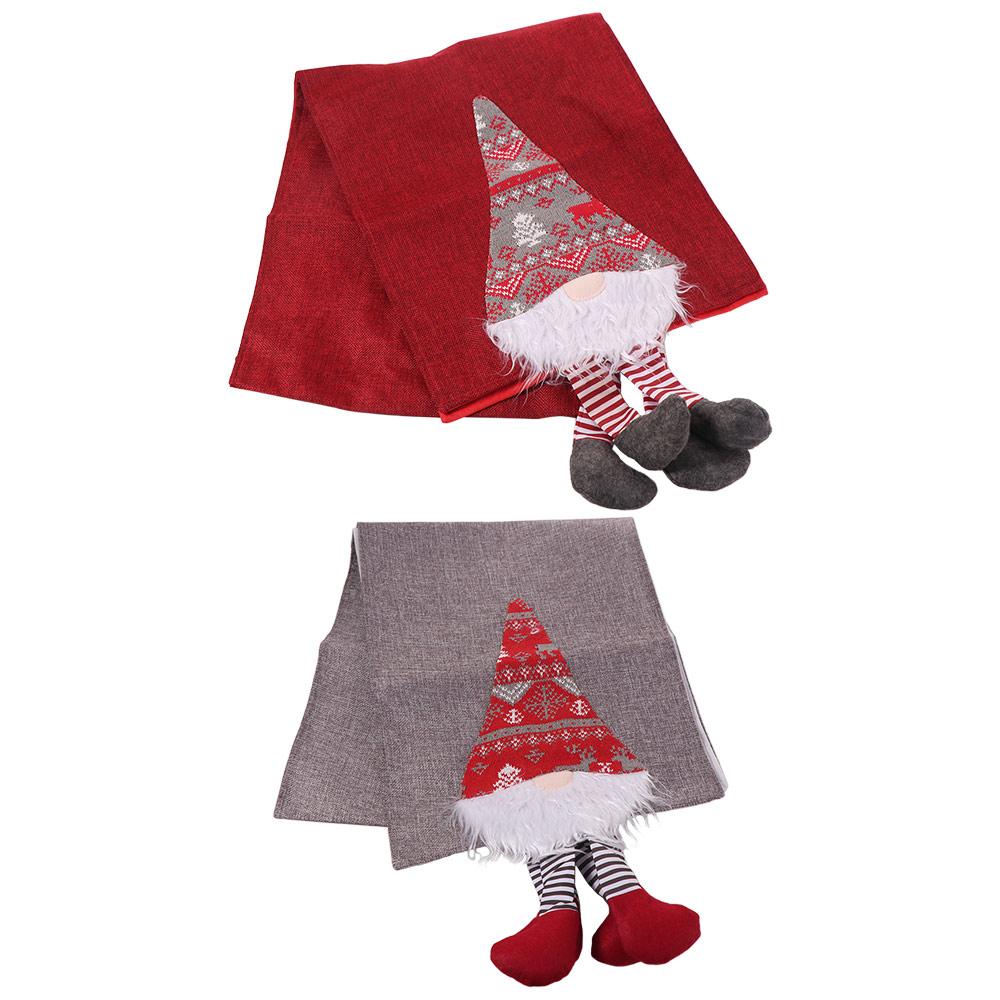 34x212cm Christmas Elf Table Runner Long Table Cover Dacron Table Runner New Year