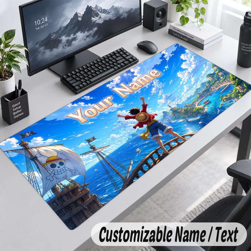 One Piece Personalized Large Mouse Pad Custom Name Text Extended Desk Mat Gaming Mousepad