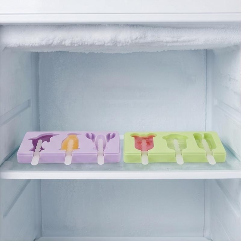 Cakesicles Molds Set of 2 Silicone Cake Stick Molds 3 Cavities Ice Cream Cake Stick Molds with 6Sticks for DIY Ice Lolly
