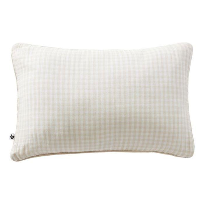 Removable Cushion Cover with Piping Woven Dyed "Vickie" All Sizes "Cotton Gauze" - Vickie Pampa - Filled Cushion 40 X 60 Cm