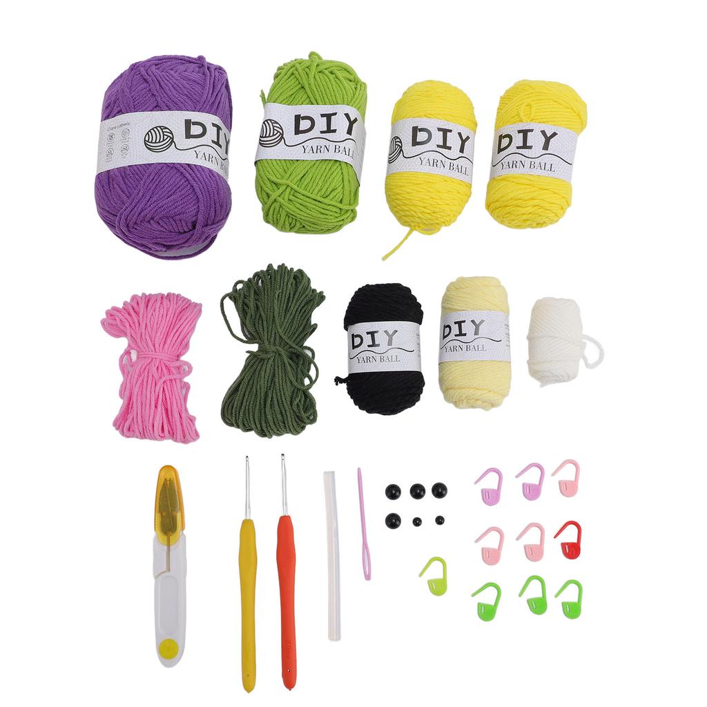 Crochet Kit for Beginners Adults and Kids Crochet Starter Kit with Colorful Yarn Balls