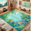 Floral Garden Theme Crystal Velvet Floor Rug Personalized Custom Name Text Warm Carpet Home Decoration
