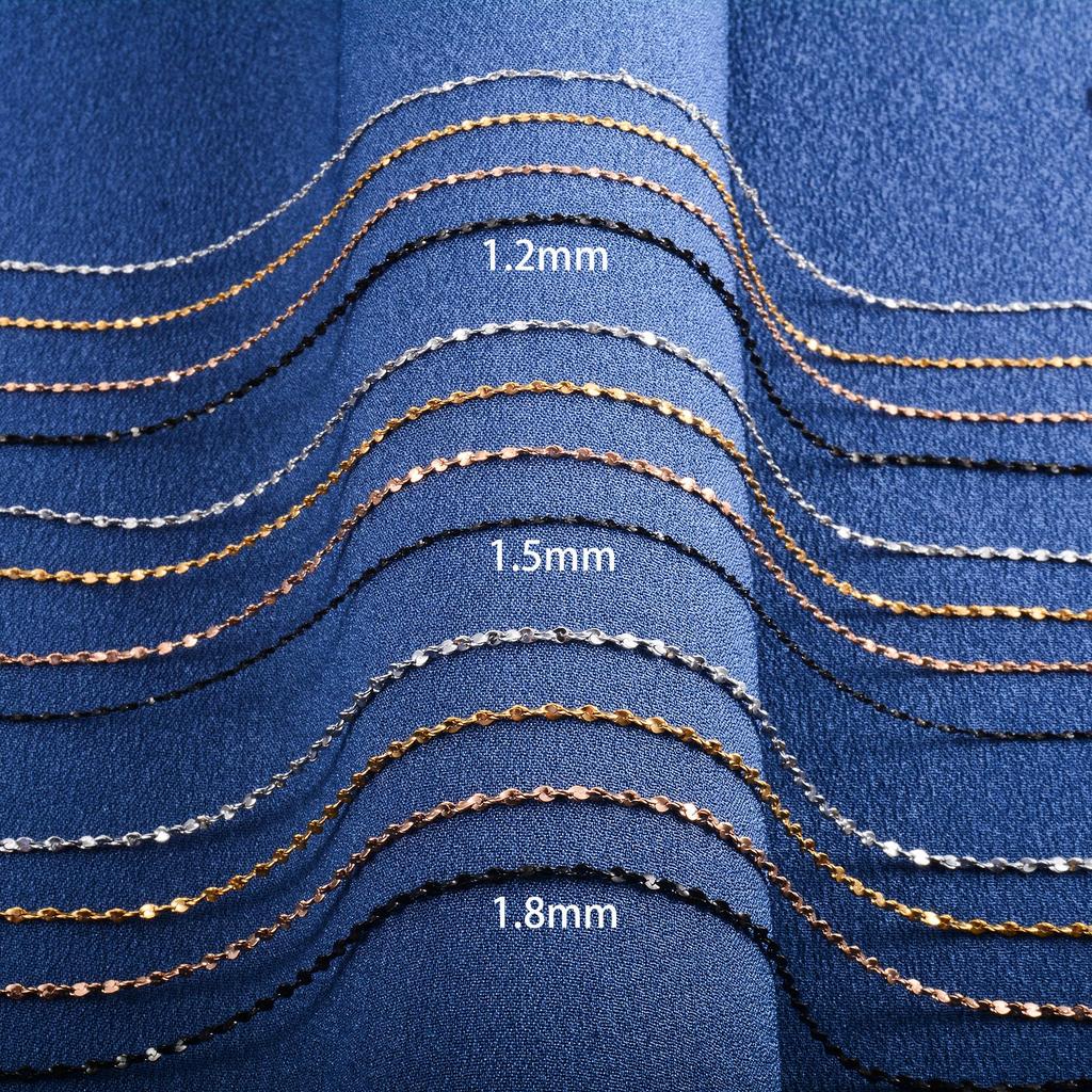 Dainty Women Necklace Glitter Cable Chain Stainless Steel Jewelry Accessories On Neck Collar for Ladies Choker DIY Gift