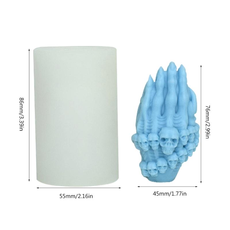 Skull Hand Candle Mold Skull Hand Silicone Mold Non-stick Easy to Mold for Making Candle Plaster Home Decorations