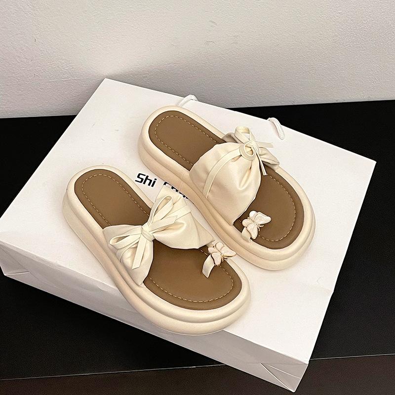Fan Jieya thick-bottomed heightening set for toe girls to wear in the summer of 2025, versatile casual beach cool slippers, Korean version trend