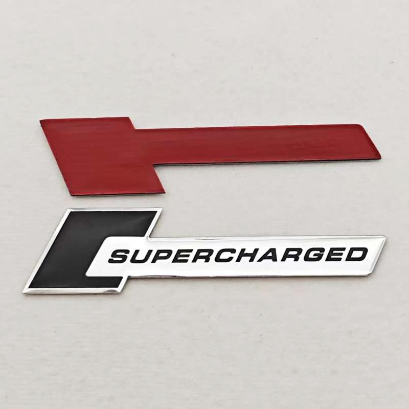 2026 3D Aluminum Car Letters Supercharged Logo Car Rear Trunk Fender Emblem Badge Stickers Decals For Audi A Series Q S SQ RS Series