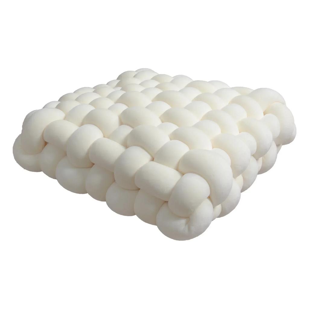 Creative Pillow Simple Style Solid Color Hand Woven Square Sofa Cushion Cushion Plush Breathable Cushion Float Window Cushion