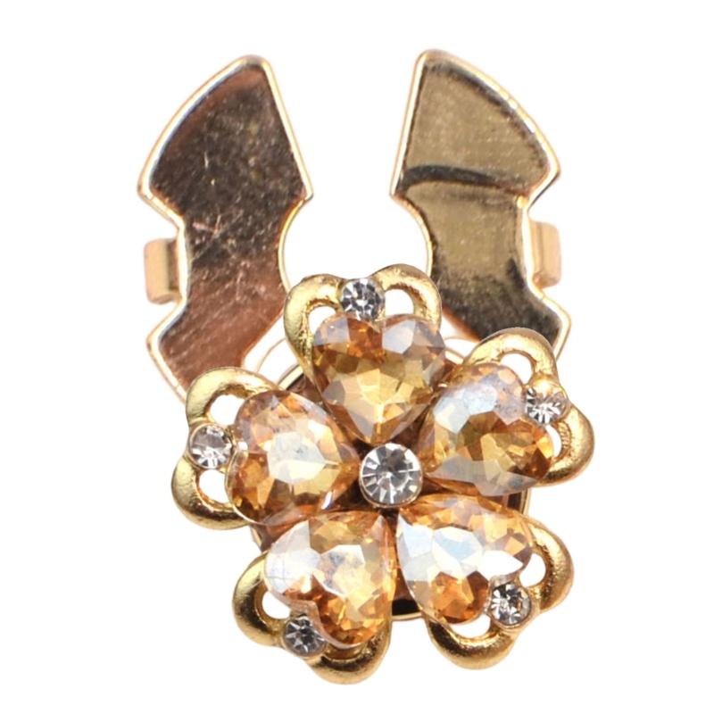 Rhinestones Button Covers for Women Elegant Flower Designs Detachable Clip On Shirt Decoration Accessory