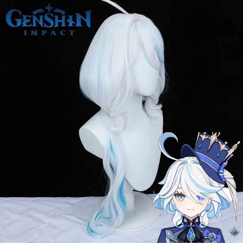 Genshin Impact Focalors Cosplay Wig High-quality Heat Resistant Hair Fiber