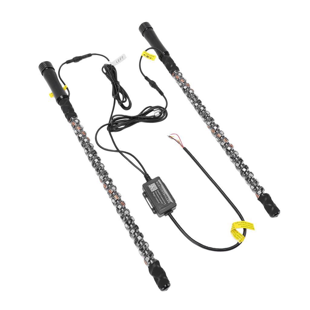 2pcs RGB LED Whip Lights 0.6m with APP Remote Control Music Antenna Whip Light for UTV ATV Offroad Truck