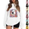 Women's Pullover Dropped Shoulder Halloween Print Sports Sweatshirt Top