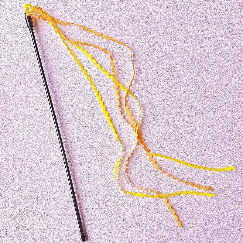 Cat Toy Colorful Tassel Cats Teaser Stick Rainbow Cloth Tassel Toys for Cats Teasing Self-hi Cat Toys Interactive Pet Supplies