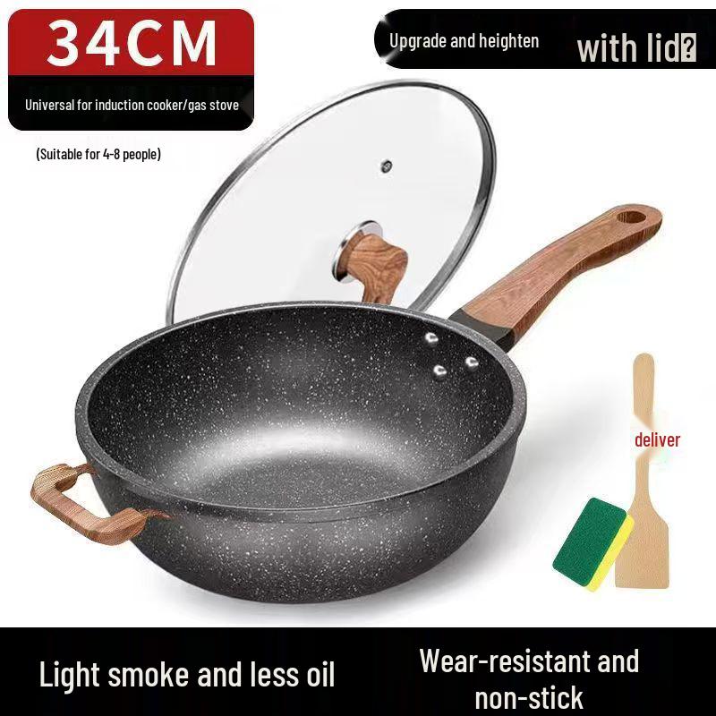 Sartén Antiadherente de Fondo Plano Maifan Stone para Cocinas de Inducción y Gas Domésticas