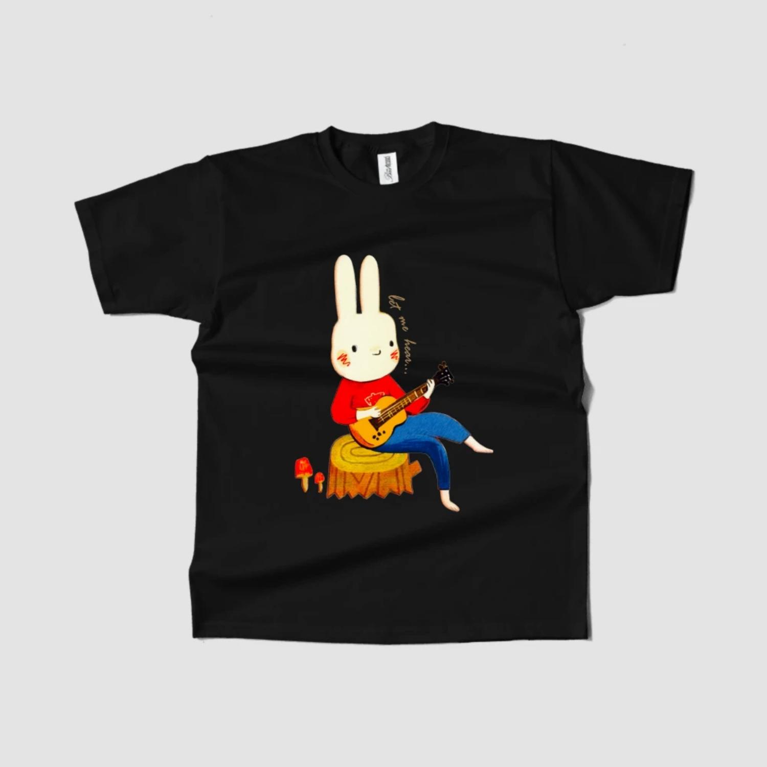 

Women s T-Shirt Short Sleeve Round Neck Cute Bunny Graphic Tee Trendy Summer 2023 Fast Shipping S чёрный