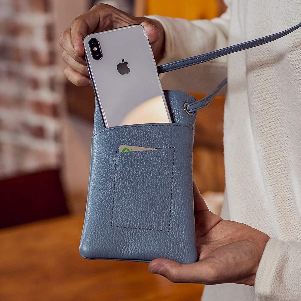 Giudi Smartphone Made In Genuine Mini Shoulder Pouch, Italy, Leather, Bag, Men's, Women's (Olive)