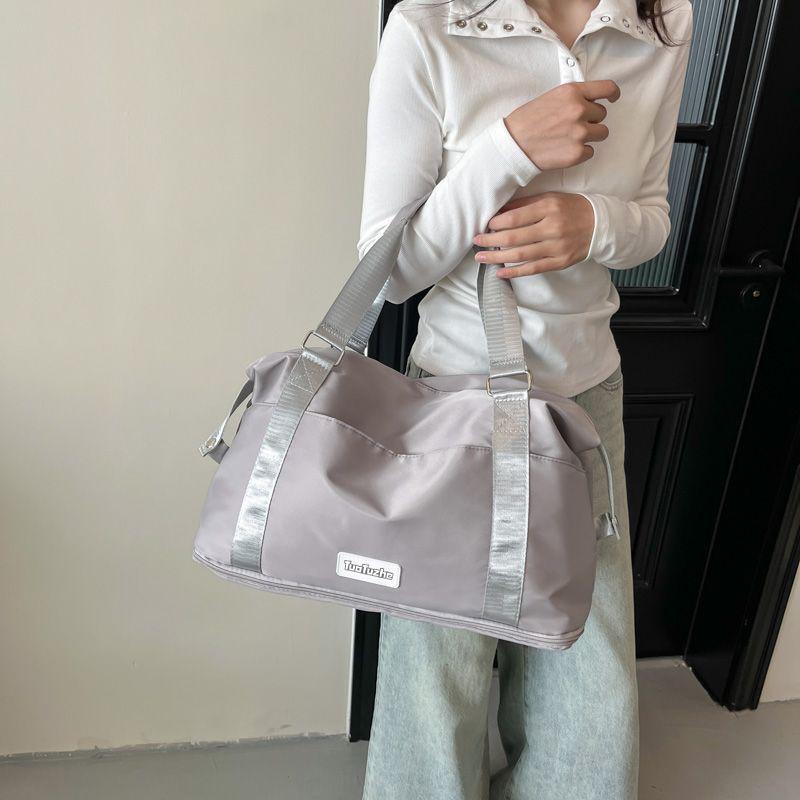 

Женская тележка для ручной клади большой вместимости для коротких поездок, дорожная сумка для фитнеса, складная сумка для хранения багажа серый