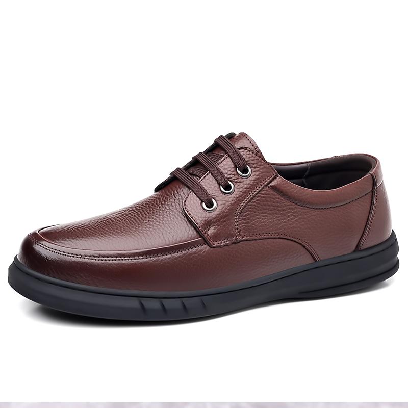 

Brand Men s Genuine Leather Shoes Soft Soled Comfortable Casual Shoes Office Business Shoes Men s Outdoor Hiking Travel Shoes 44 коричневый