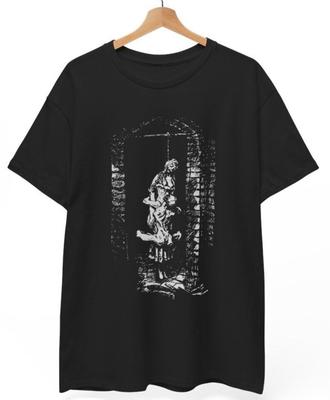 W piwnicy, koszulka Alfreda Kubina, koszulka z gotycką sztuką vintage, koszulka unisex