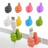 10Pcs Thumb Hook Self Adhesive Wall Decoration Creative Silicone Key Hanger Hook Home Office Data Cable Clip Wire Desk Organizer