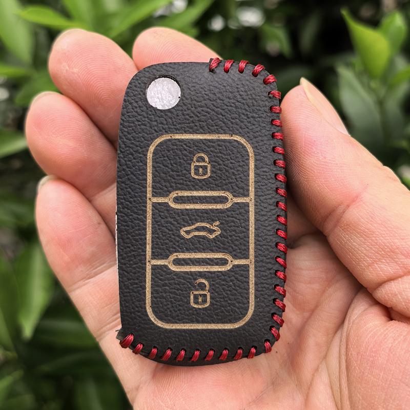 

Leather Car Key Cover Case For Vw Golf 4 5 6 7 Bora Jetta Polo Mk4 Mk6 Bora Passat B5 B6 Superb Tiguan Beetle Accessories Fob