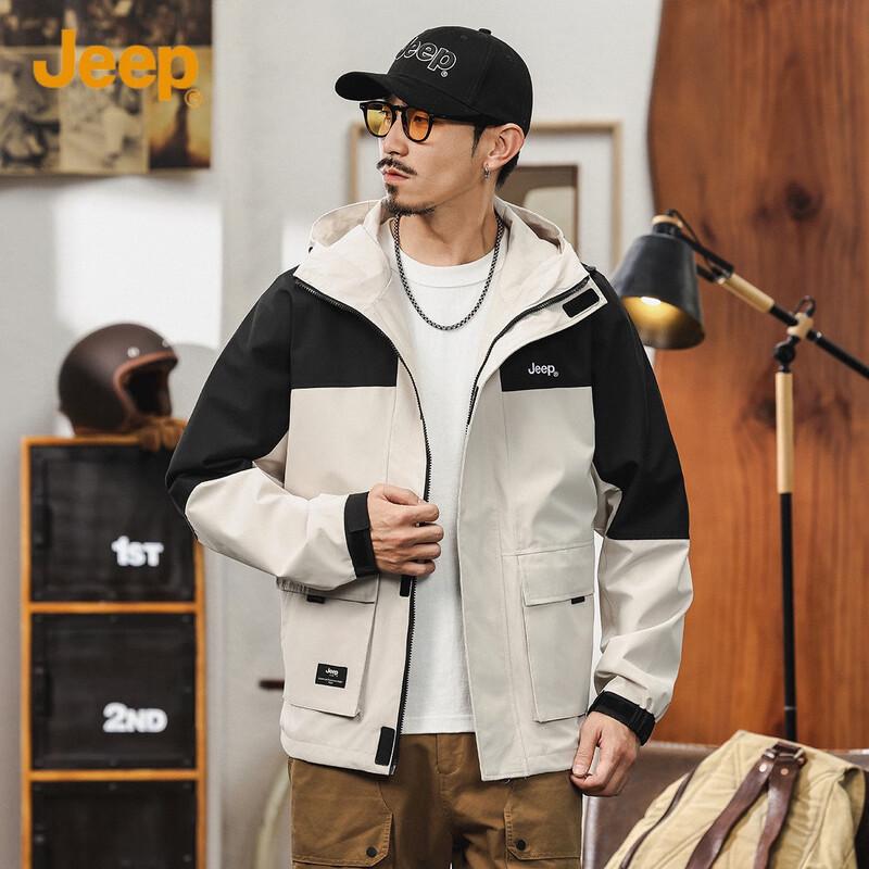 JEEP Men s Autumn/Winter Hooded Windproof Jacket 3XL