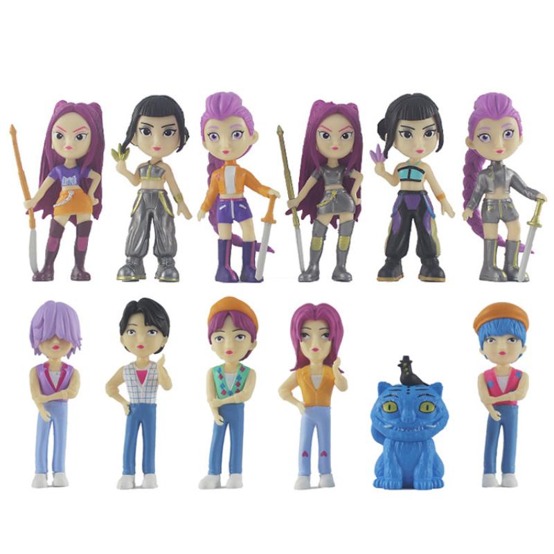 1 Set Kpop Dämonenjäger Figurenmodell Spielzeug PVC Cartoon Gaming Zubehör Schreibtischdekoration Sammlerfiguren Modell Spielzeug
