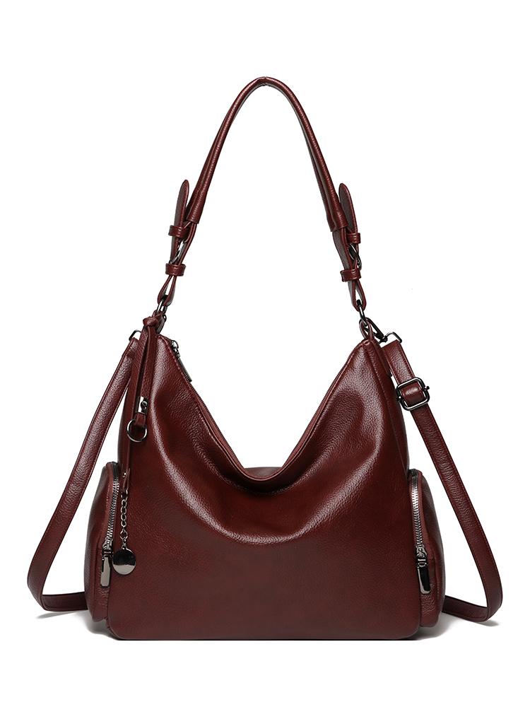 Fashionable Faux Leather Shoulder Bag,women's Large Capacity Handbag,retro Shoulder Bag,multi Pocket Crossbody Bag Suitable for Daily Use and Shopping