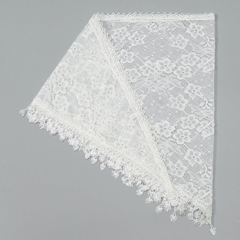 Cute Lace Flower Hair Scarf Vintage Sweet Headscarf Shawl Casual Triangle Head Scarf  Photography