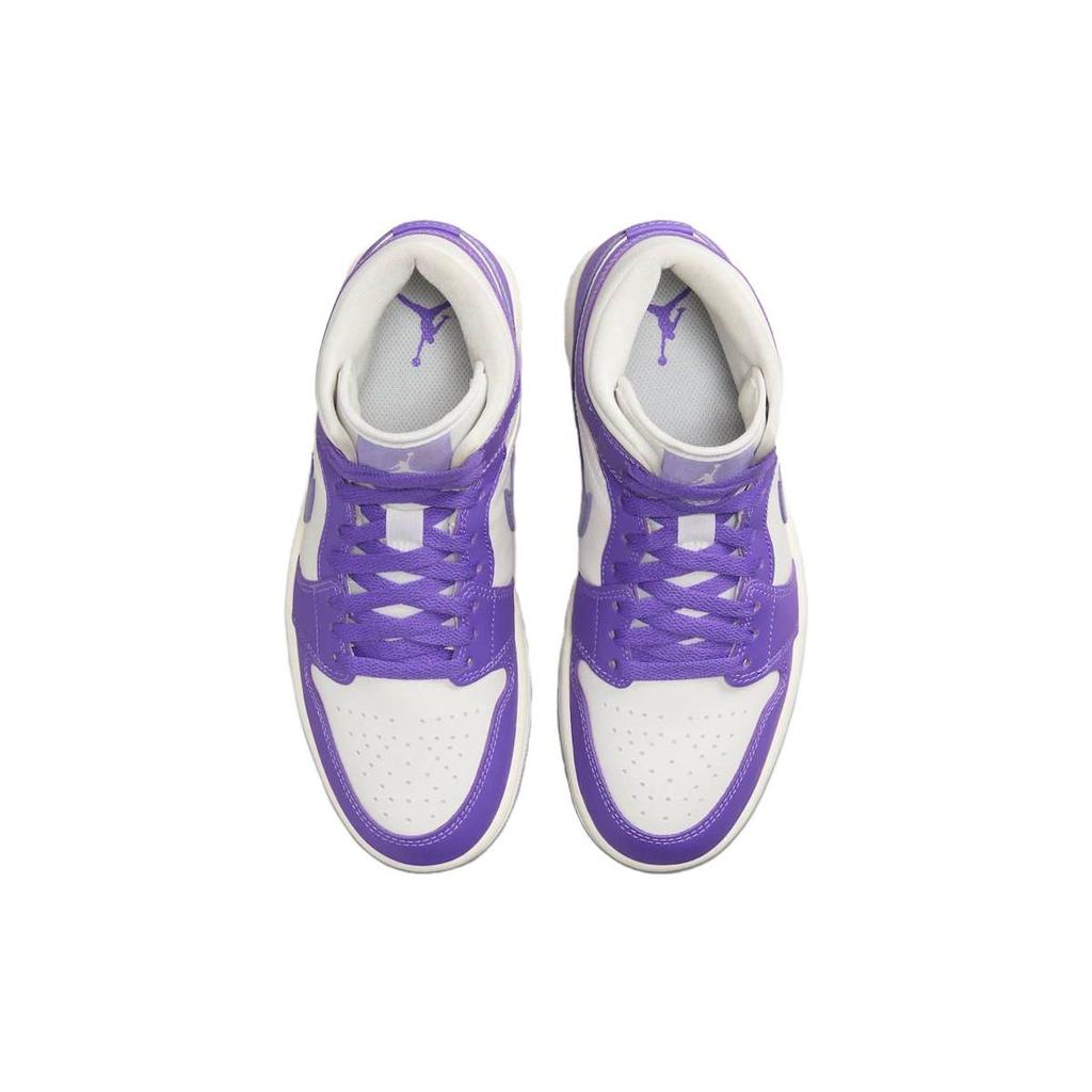 Air Jordan 1 Mid Action Grape Women Sneakers Purple Sail Sky-J-Light-Purple BQ6472-504