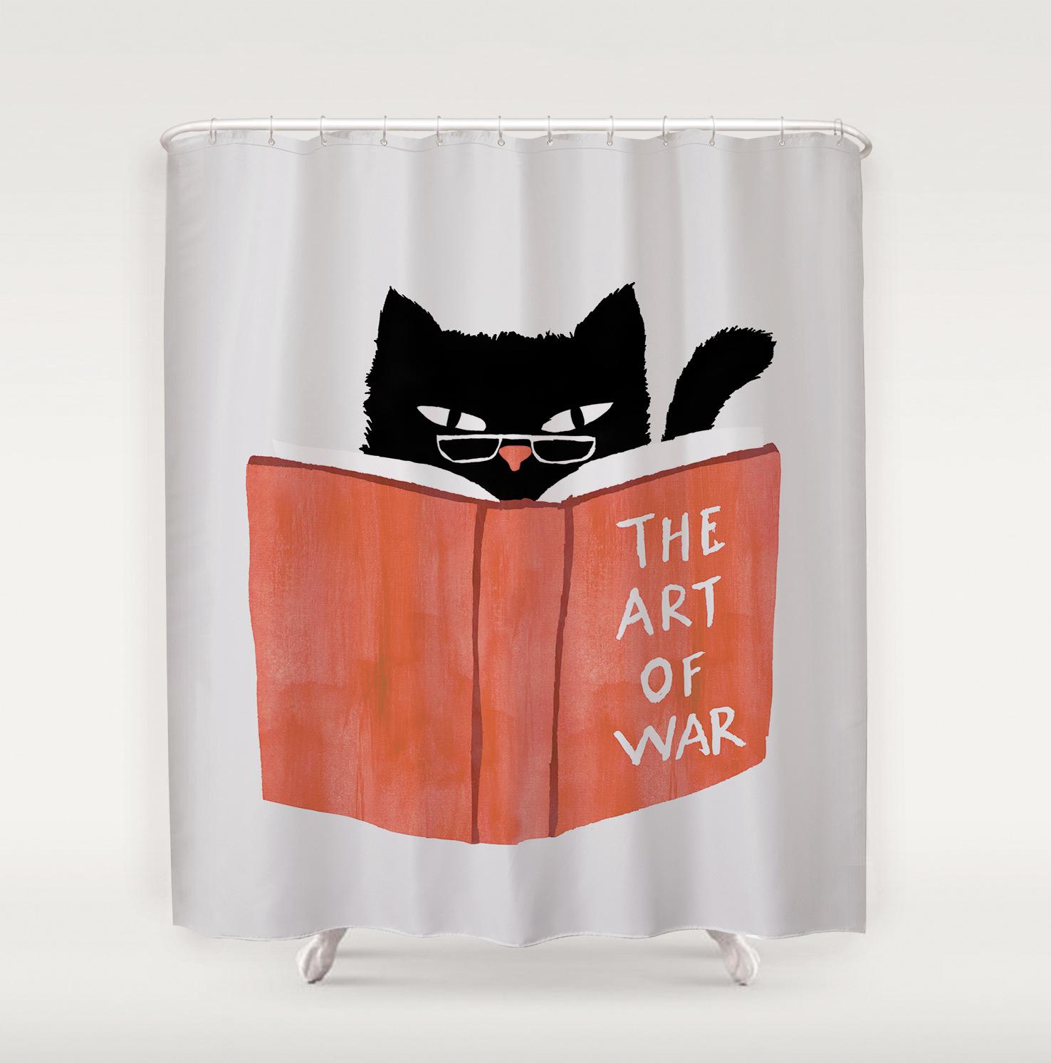 3D Digital Printed Polyester Waterproof Shower Curtain Thickened Bathroom Partition 180x180cm