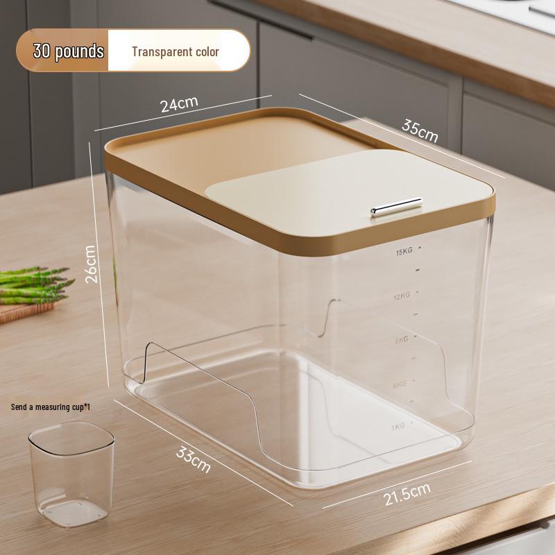 Large Capacity Insect- & Moisture-Proof Rice & Flour Storage Container with Push-Pull Lid