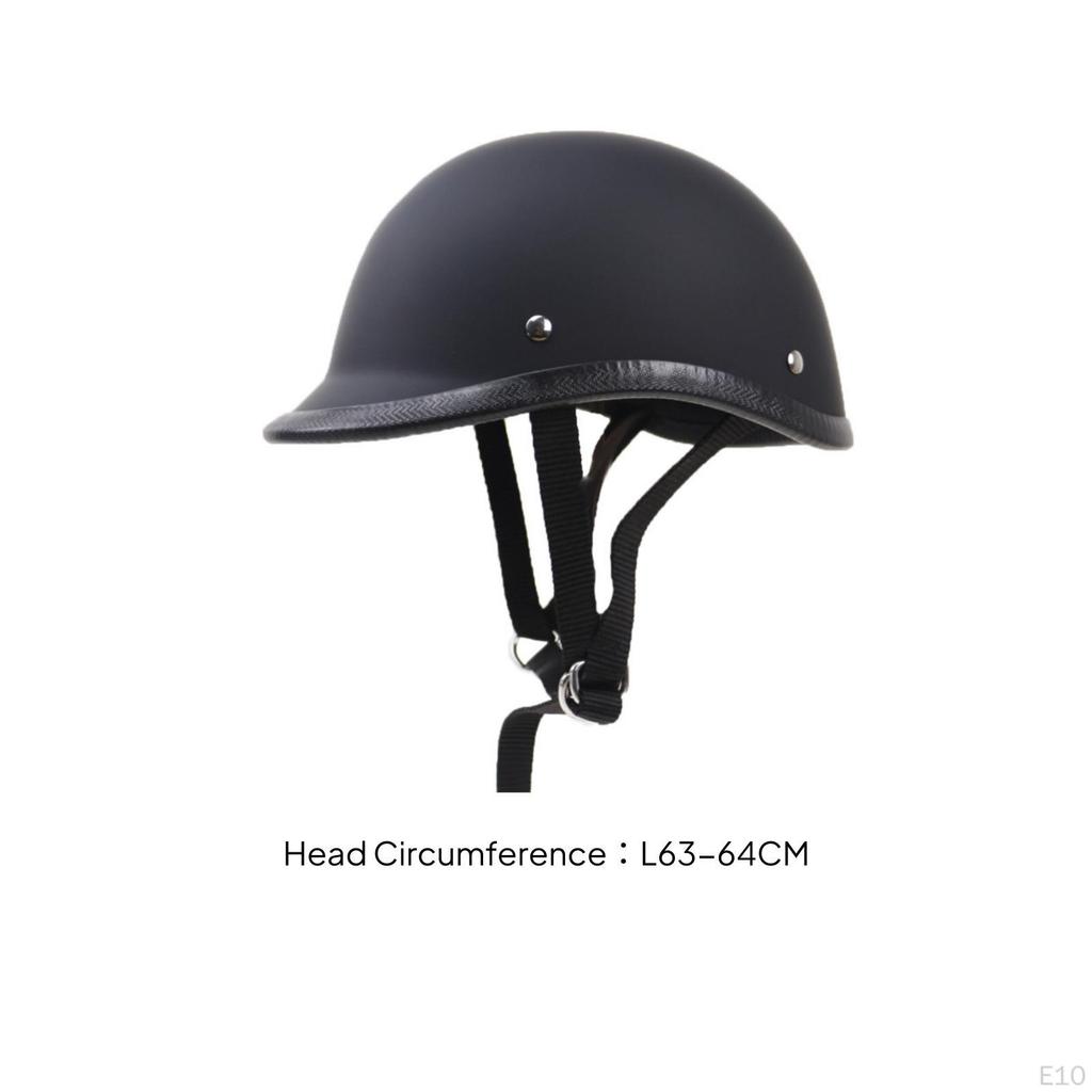 DOT Approved Half Helmet | Matte Black, Open Face, for street cruising S Black