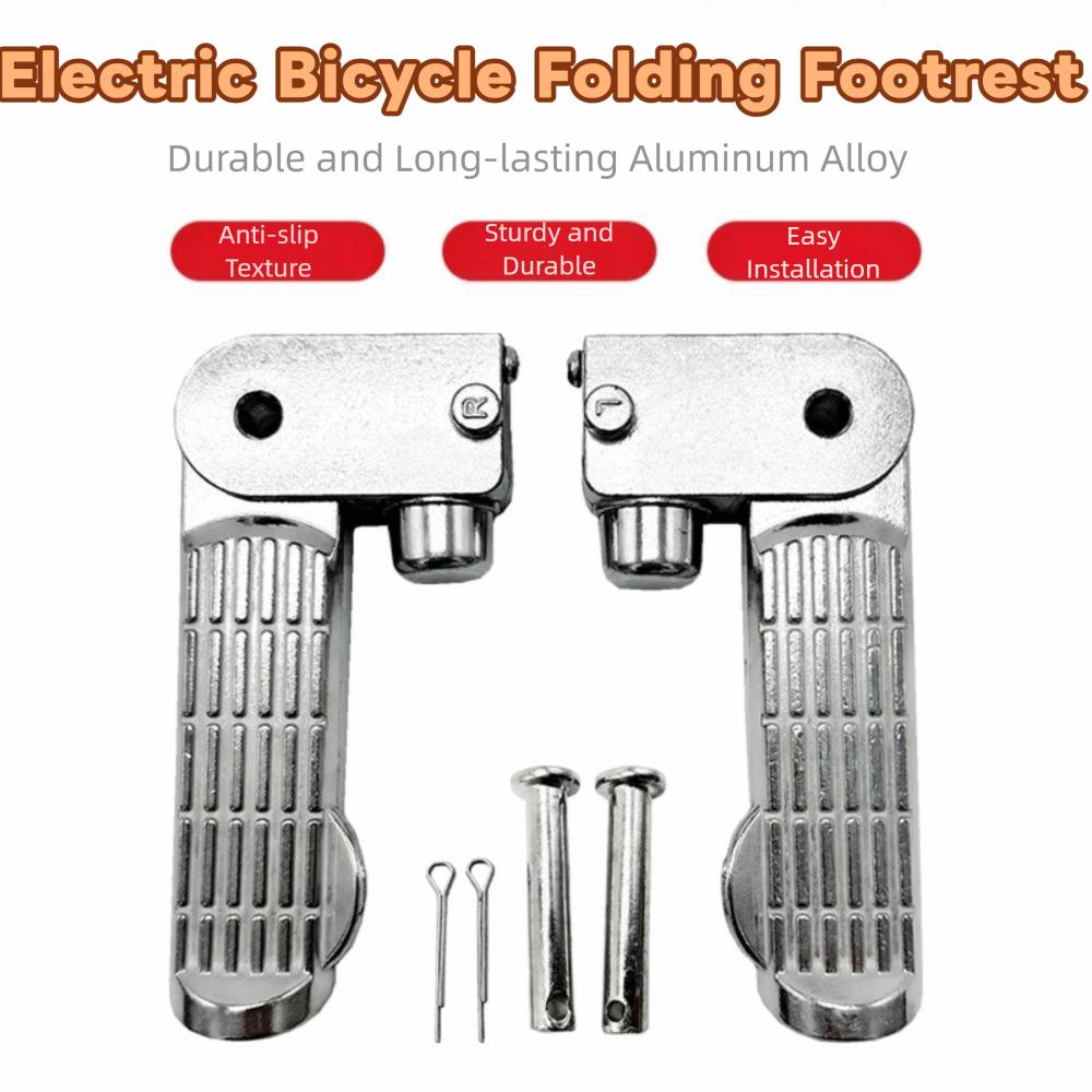 Foldable Electric Bicycle Pedals Aluminum Zinc Zinc Alloy E Bike Foot Rests Motorcycle Foot Pegs  Cycling
