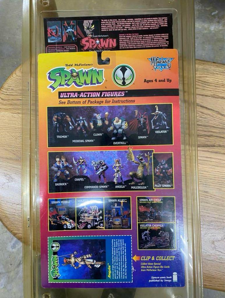 [USED] Spawn Blue Clear Angela Action Figure Special Edition with VHS Comic