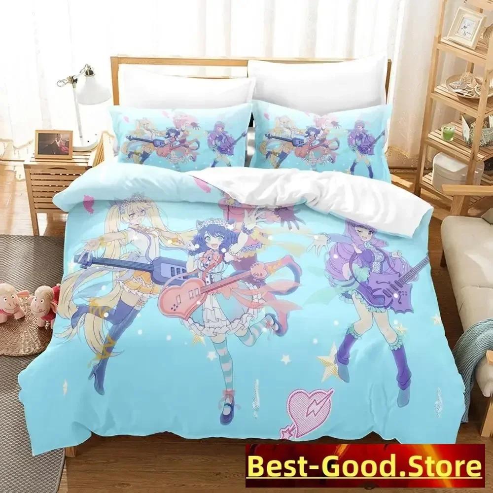 Show By Rock! Bedding Set Cartoon Anime Three-Piece Set Adult Kid Bedroom Duvetcover Sets 3D Kawaii Cute Girls