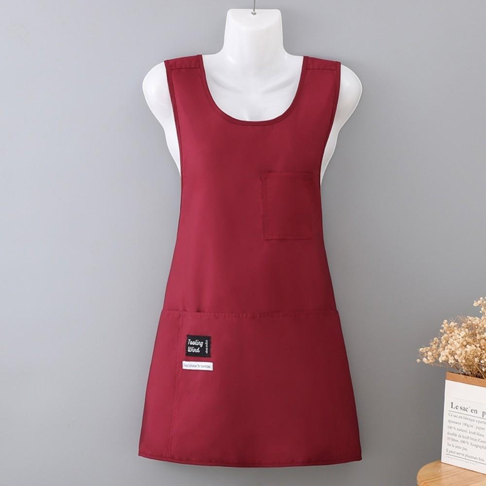 New Vest Style Cooking Apron Breathable Stain-Resistant Coffee Uniform Waterproof Multipurpose No Sleeved Apron for Home Kitchen
