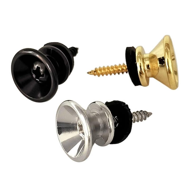 10 peças de travas de alça de guitarra de metal botões de alça de guitarra pino de trava de extremidade baixo elétrico guitarra segurança straplocks duradouros