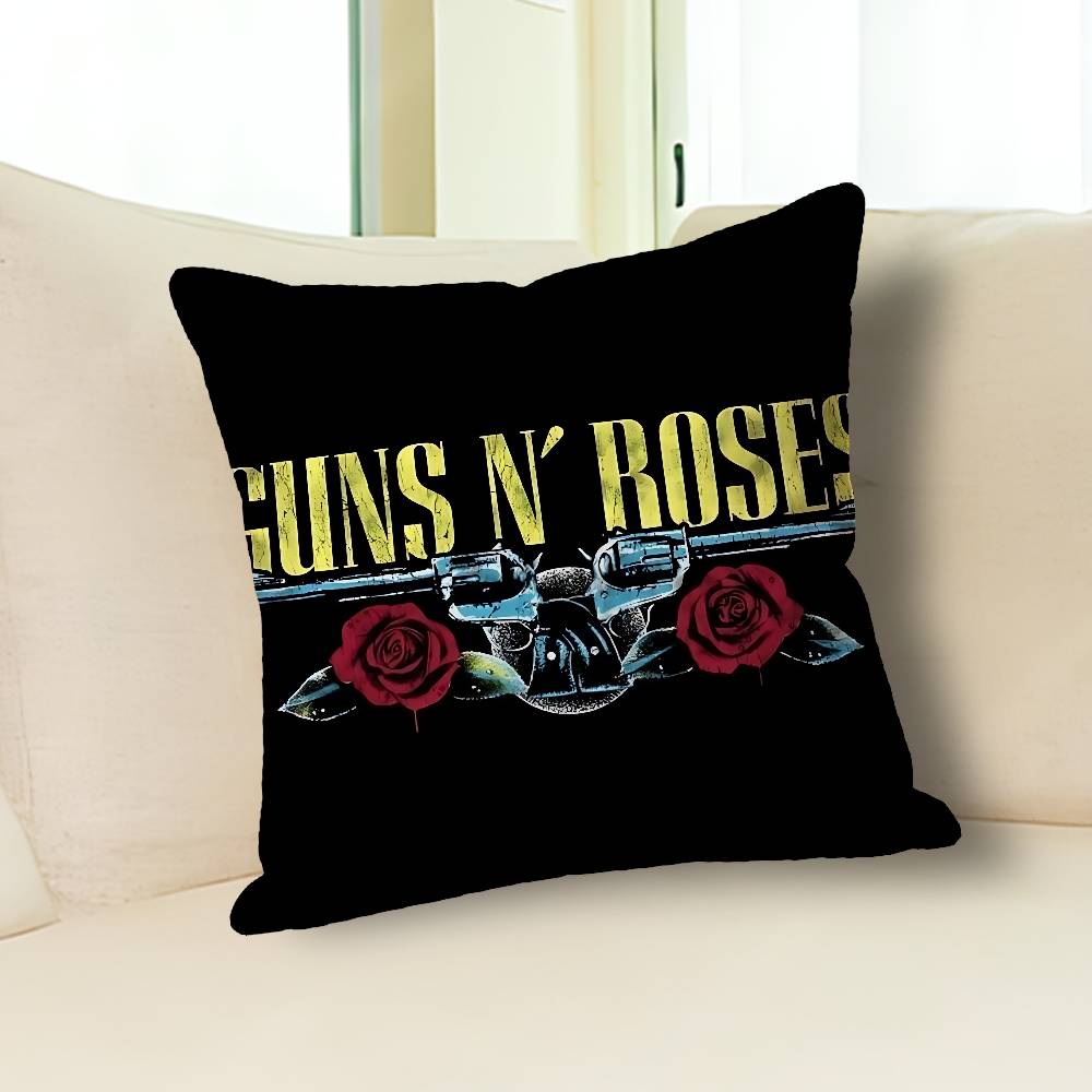Rock G-Guns N R-Roses Various Sizes Square Pillow Case For Car Home Bedchamber Decor Custom Valentine Gift