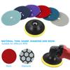 7pcs 4 Inch/100mm Diamond Polishing Pads Dry Polishing Kit 30-3000 Grit Diamond Grinding Pads with M14 Backer Pad Polishing